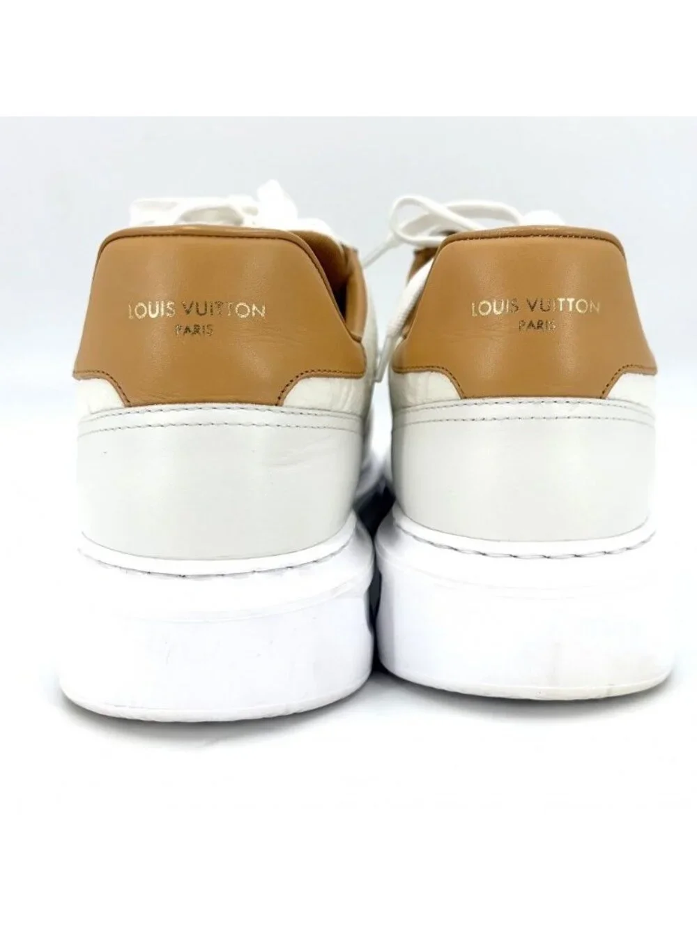 Louis Vuitton Sneakers Beverly Hills Line Monogram Shoes Leather White Brown 8.5